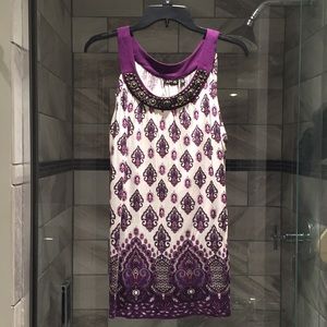 Long tank with beaded neckline